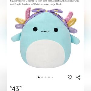 Squishmallows Blue and Purple Stuffed Animal with Kawaii Design